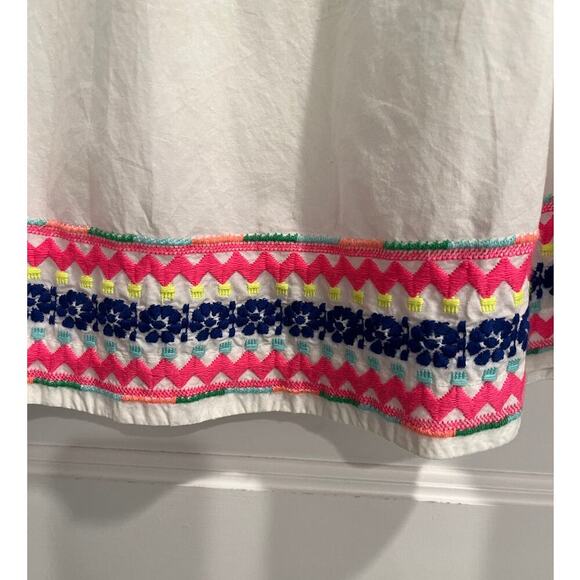 Crewcuts Size Large 10 / 12 Girls Skirt White With Embroidered Hemline NWT - Picture 3 of 5